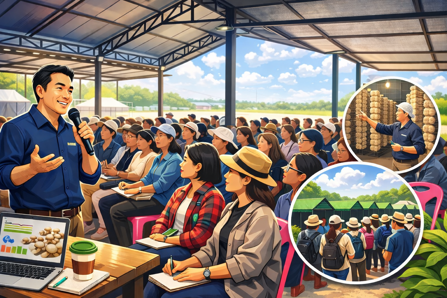 การอบรมเพาะเห็ด